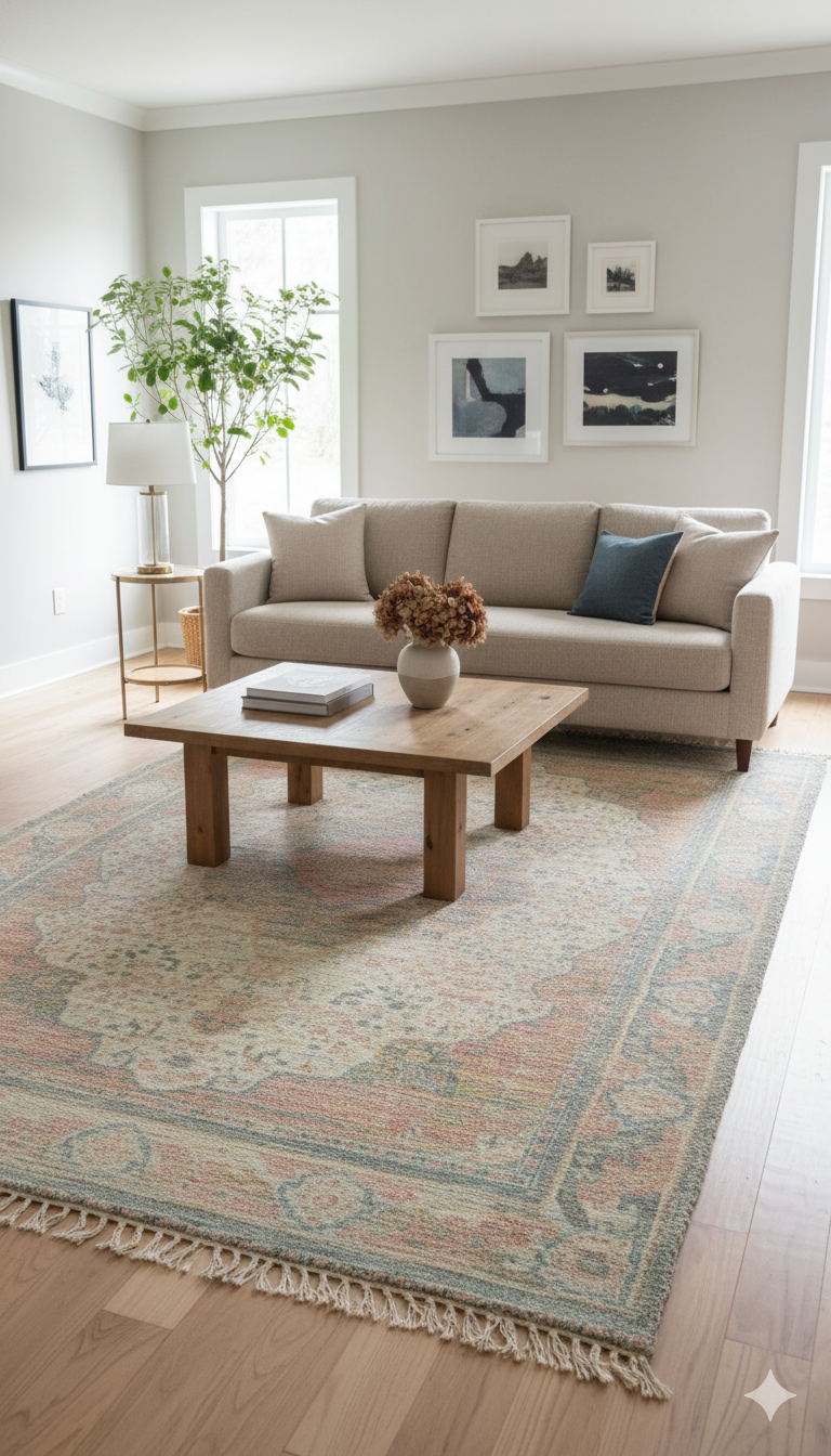 Multi Color Woven Polyester Distressed Digital Print Rug