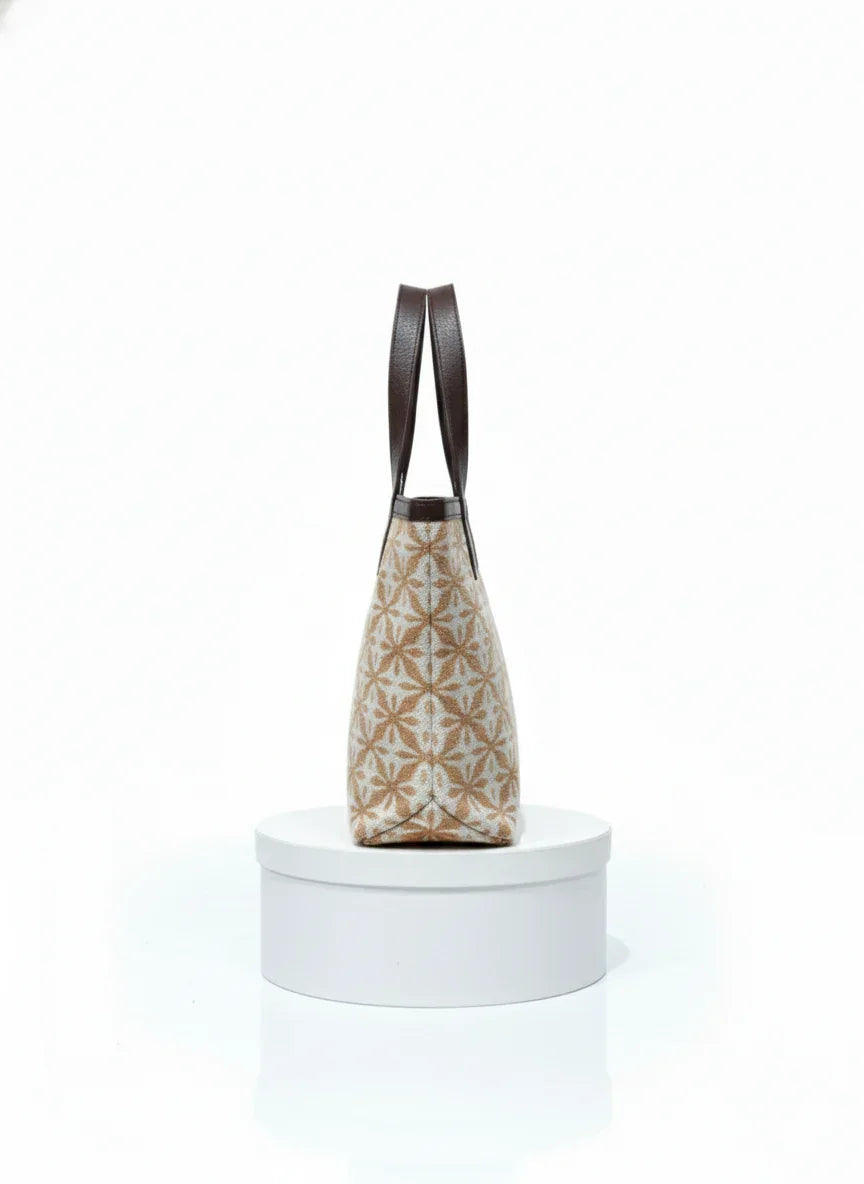 Orange Geometric Print Cotton Tote Bag for Women - SanskrutiHomes