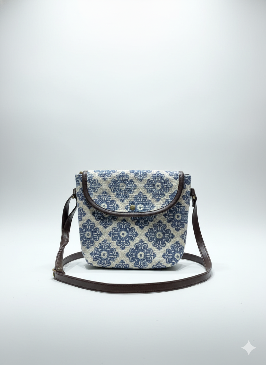 Printed Cotton Canvas Shoulder Sling Bag