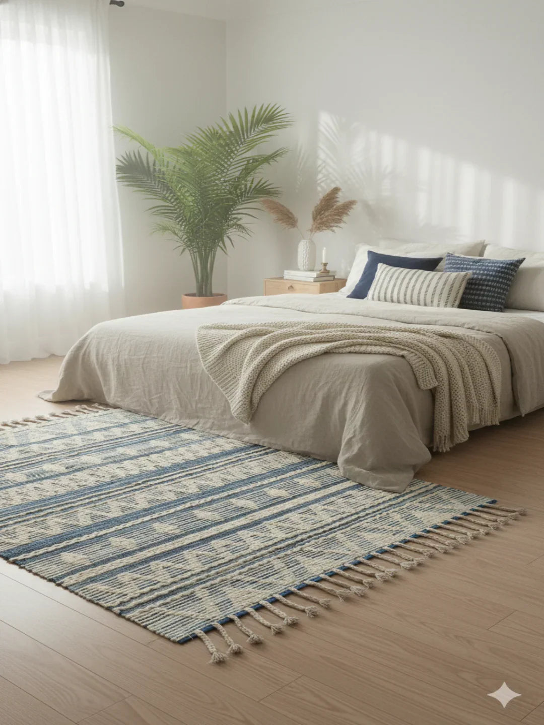 Hand-weaved 100% Cotton Rug - SanskrutiHomes