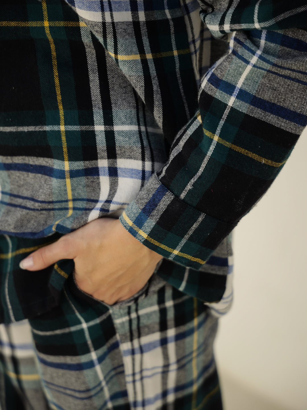 Check Printed Winter Cotton Night Suit