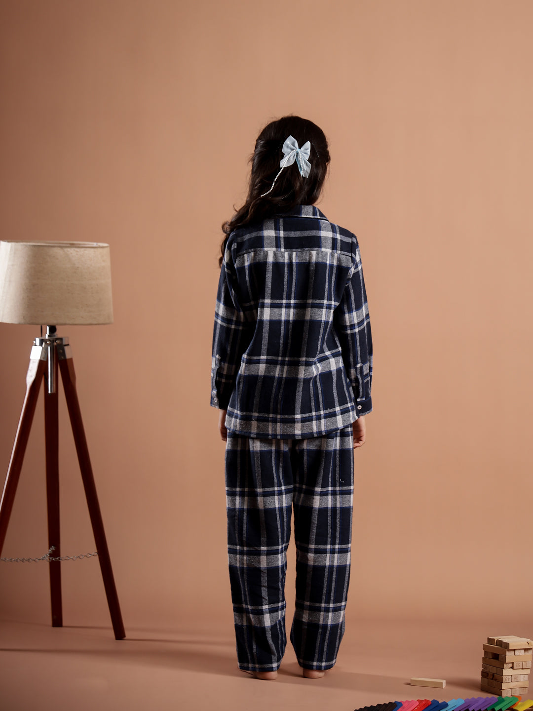 Checked Printed Cotton Night Suit for Kids