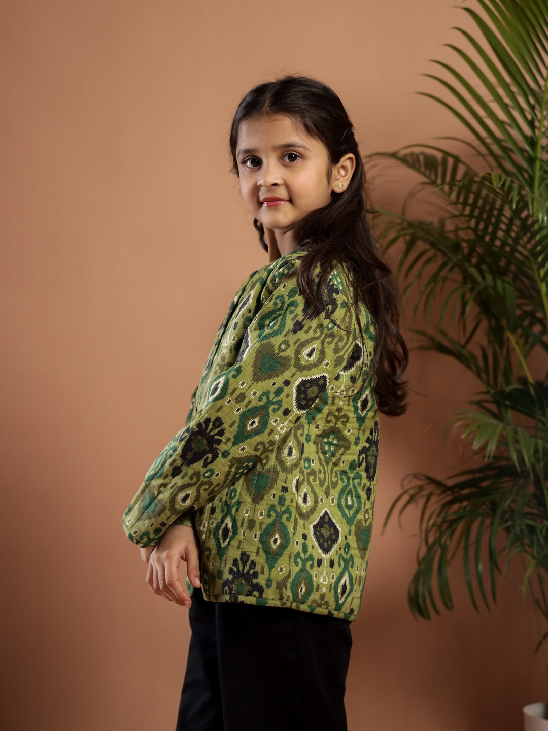 Floral Printed Cotton Jacket for Kids