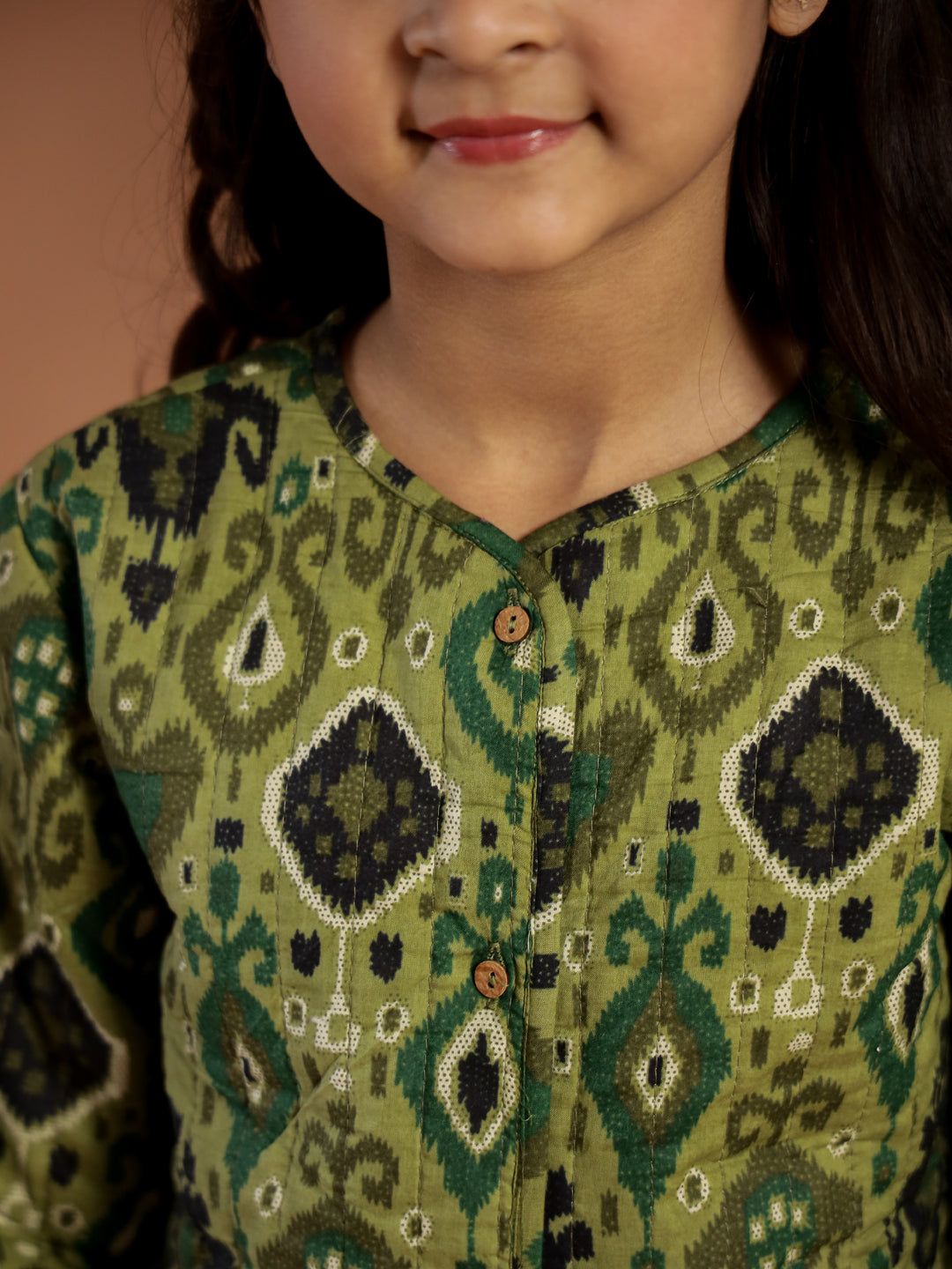 Floral Printed Cotton Jacket for Kids