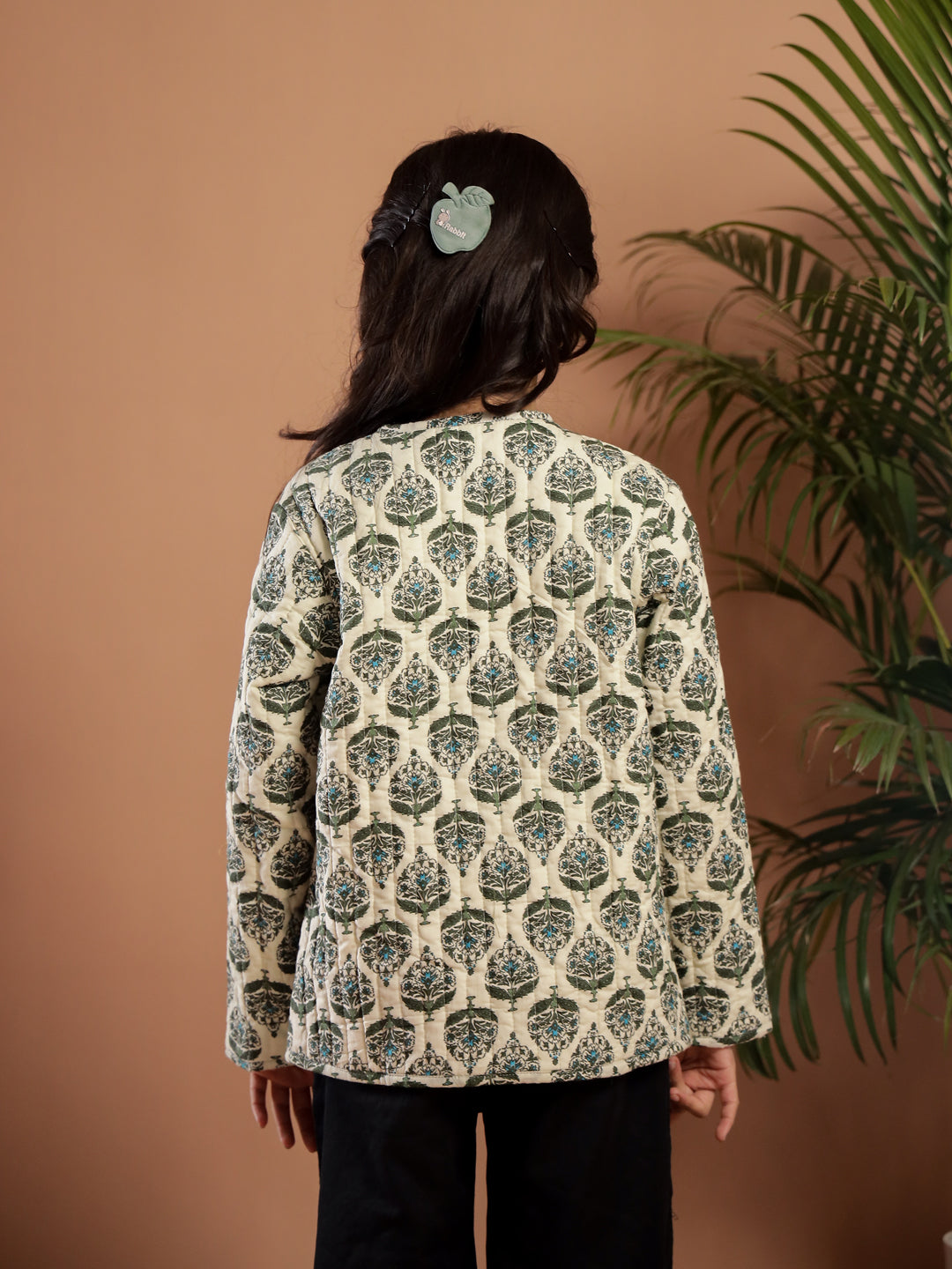 Floral Printed White Cotton Jacket