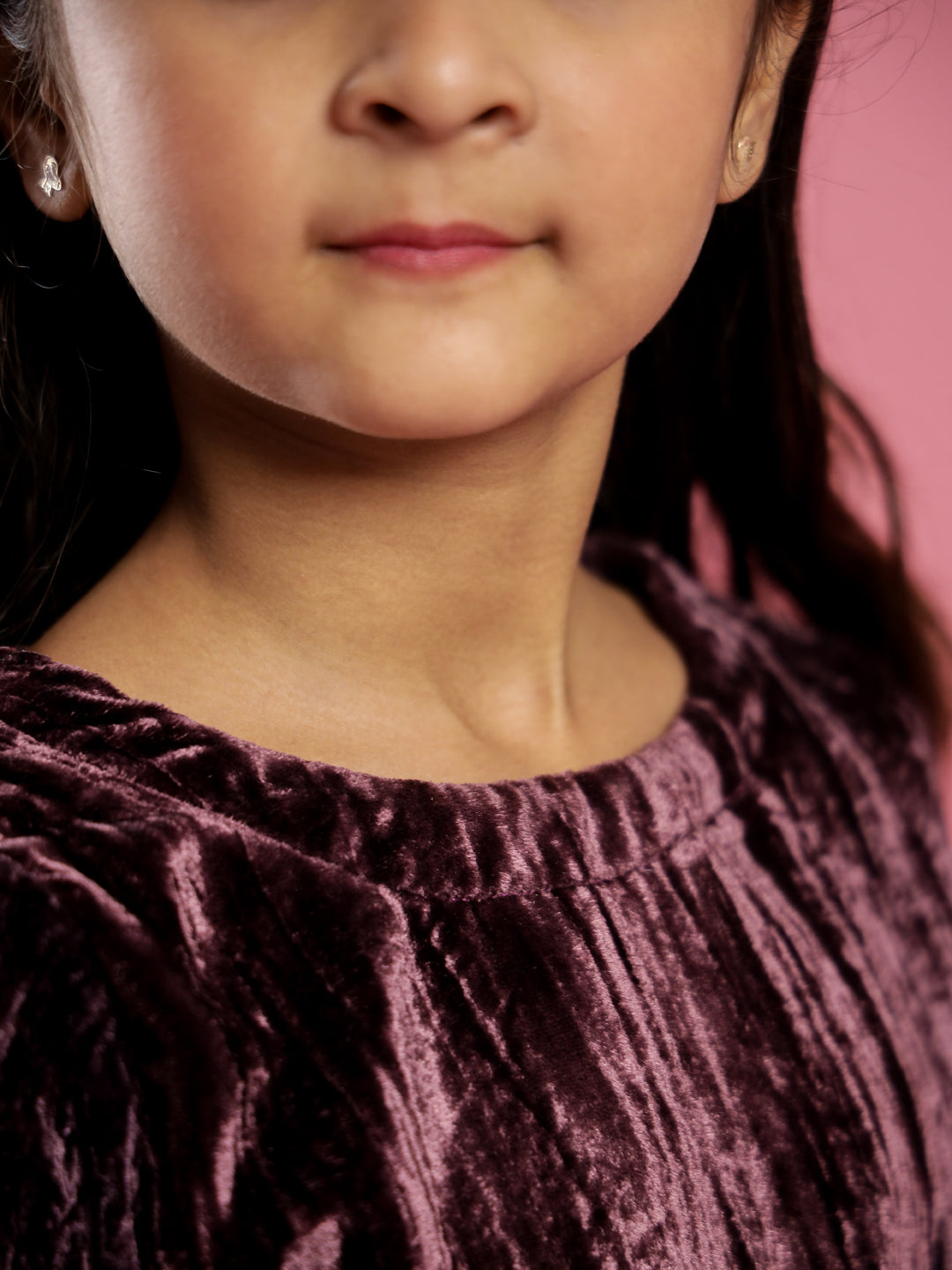 Purple Velvet Night Suit for Kids