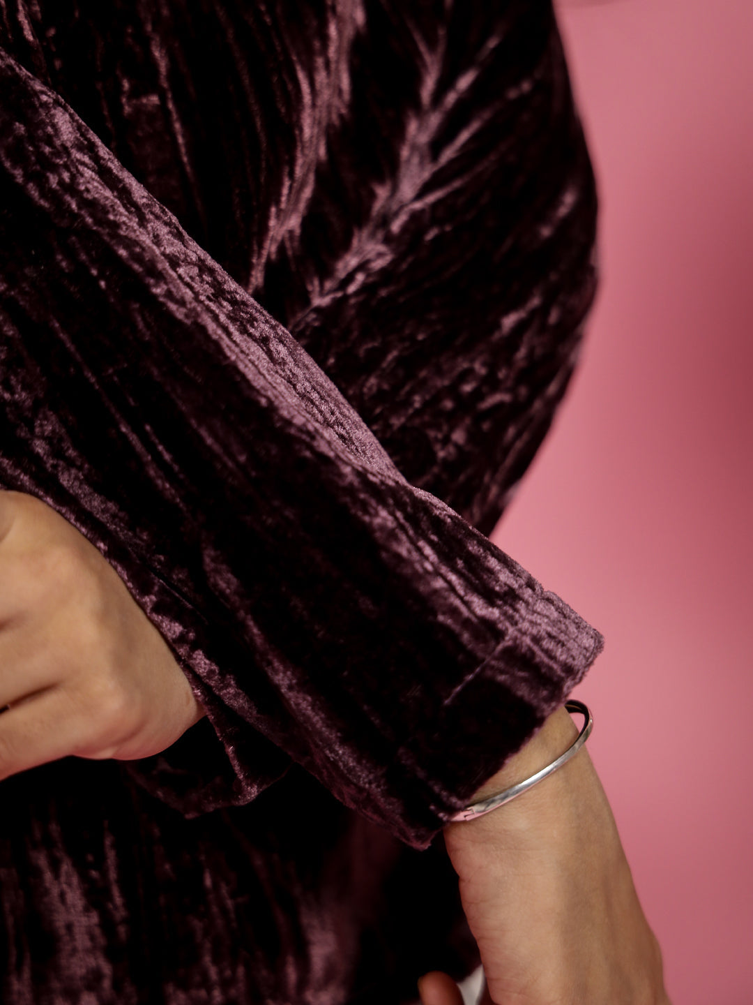 Purple Velvet Night Suit for Kids