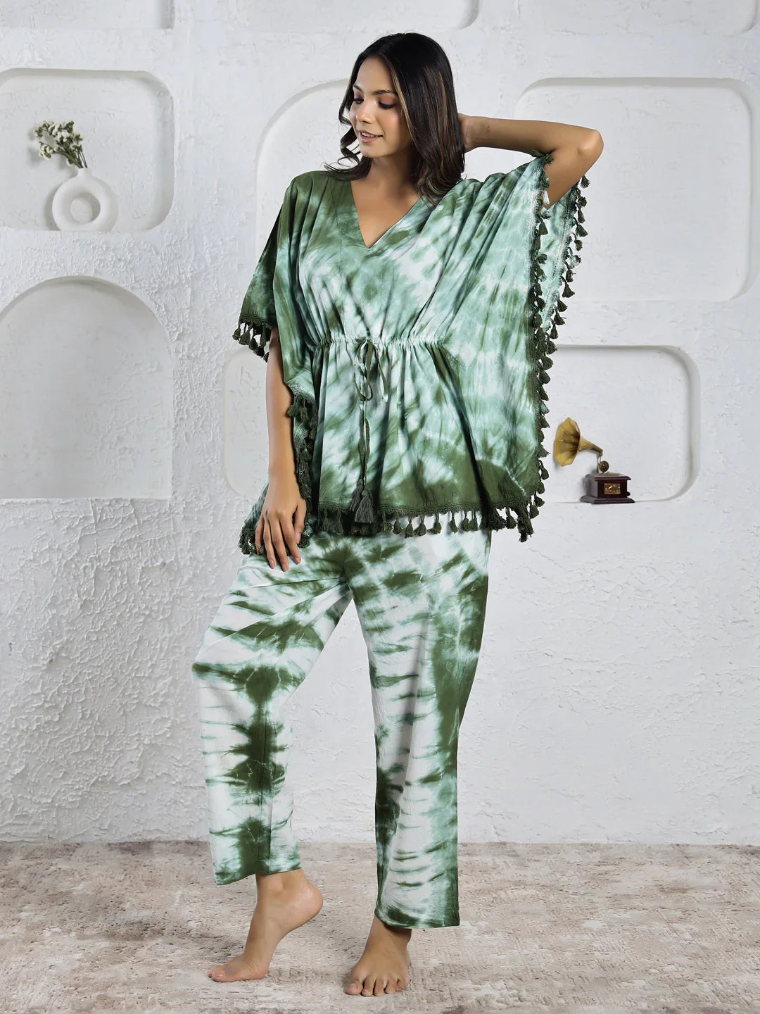 Tye & Dye Cotton Kaftan Set - SanskrutiHomes