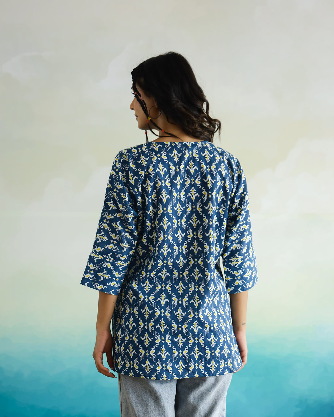 Printed Cotton Loose Fit Top