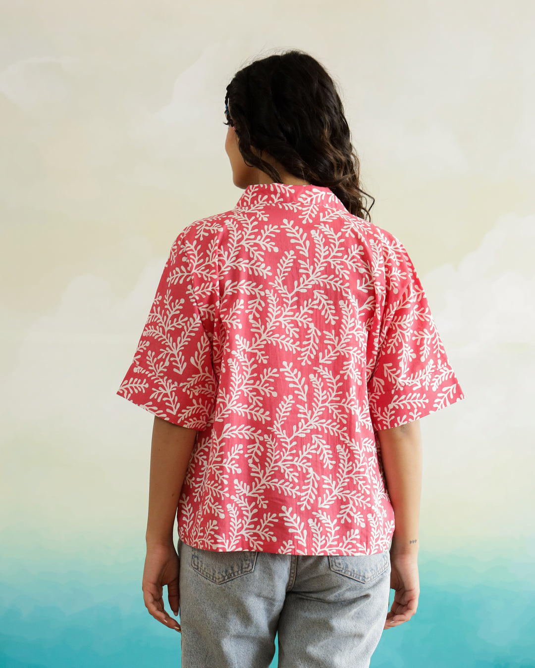 Pink Cotton Printed Top for Women