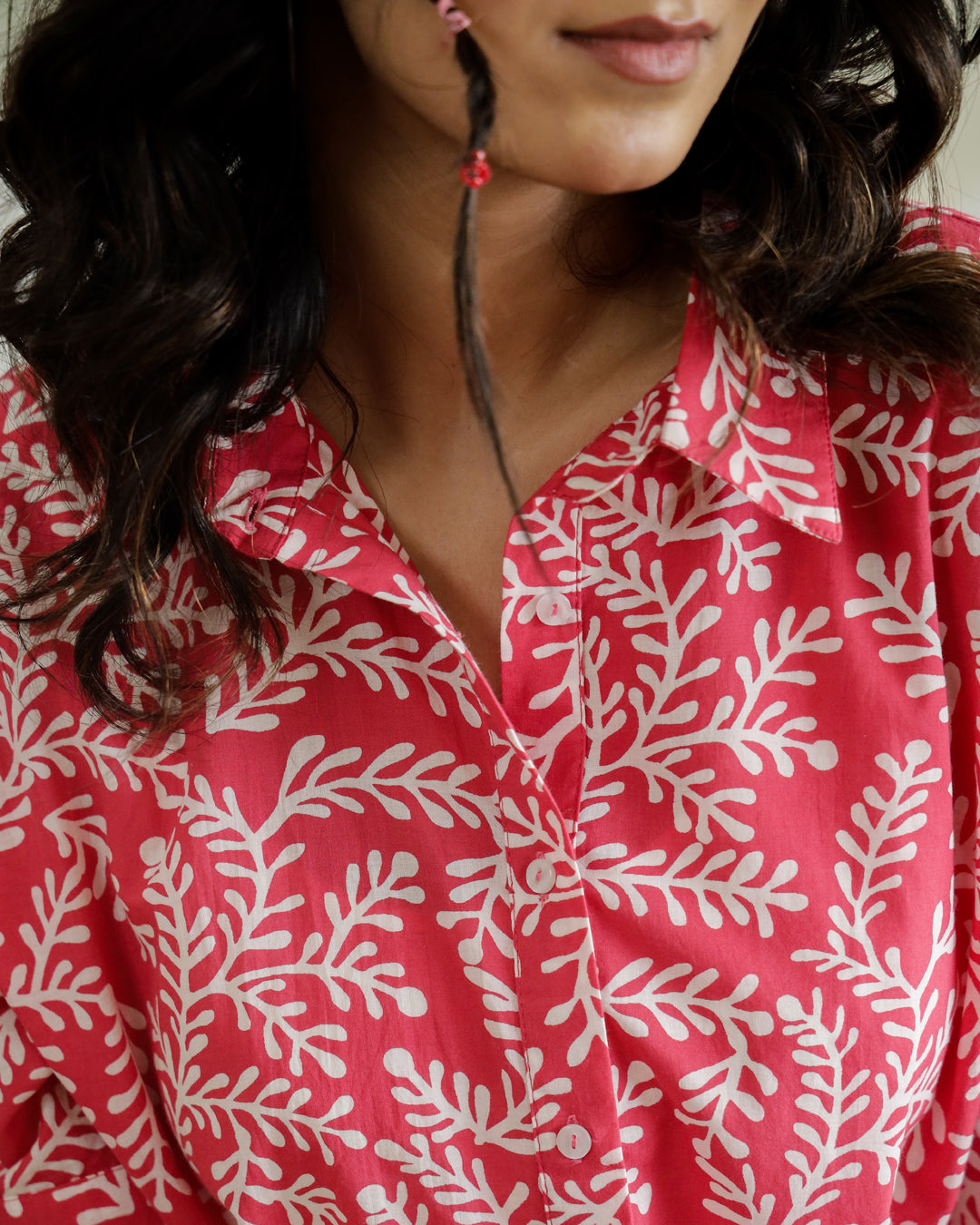 Pink Cotton Printed Top for Women