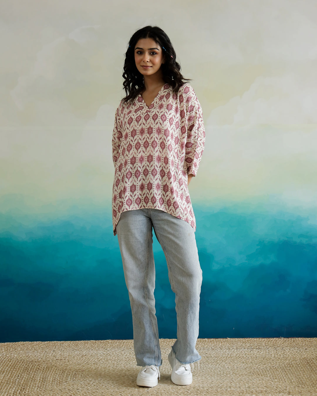 Printed Viscose Loose Fit Top