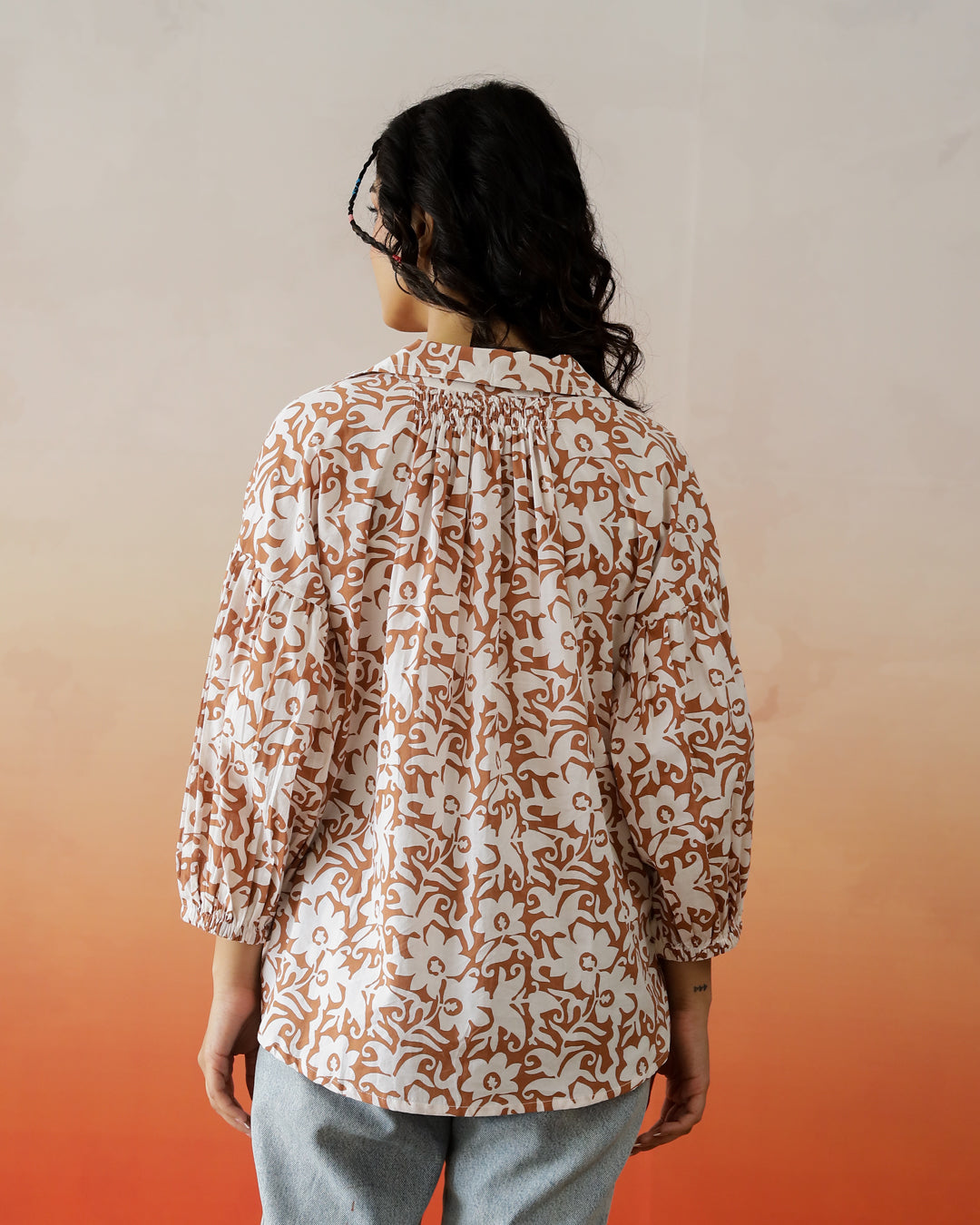 Flower Cotton Printed Top for Women - SanskrutiHomes