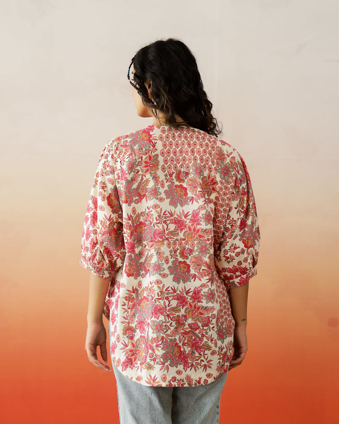 Floral Printed Cotton Top for Women