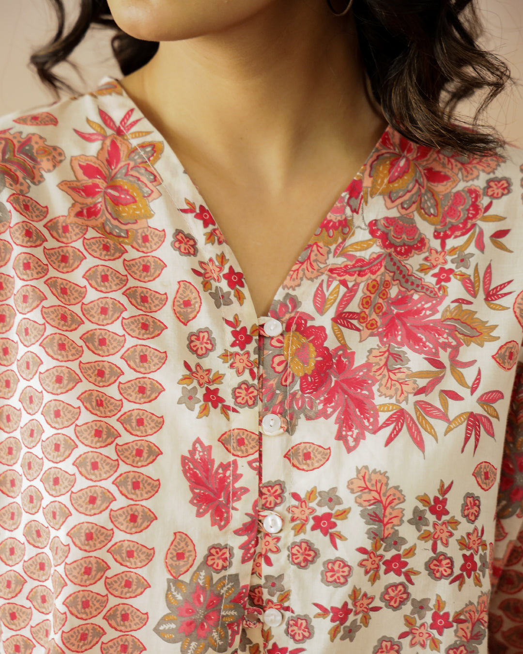 Floral Printed Cotton Top for Women