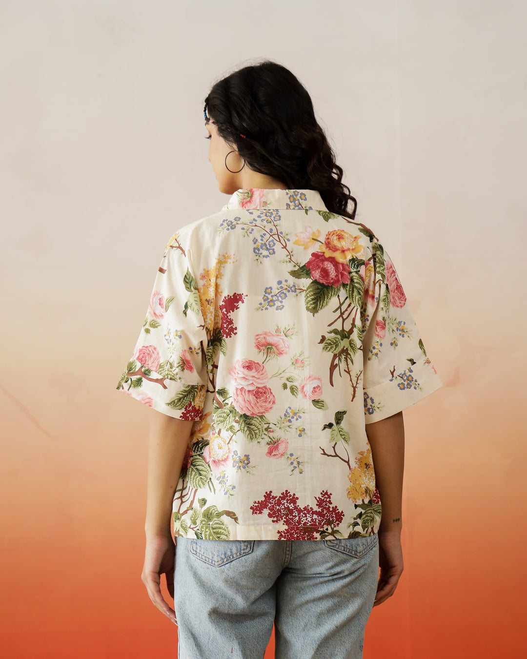 Flower Printed Cotton Top for Women