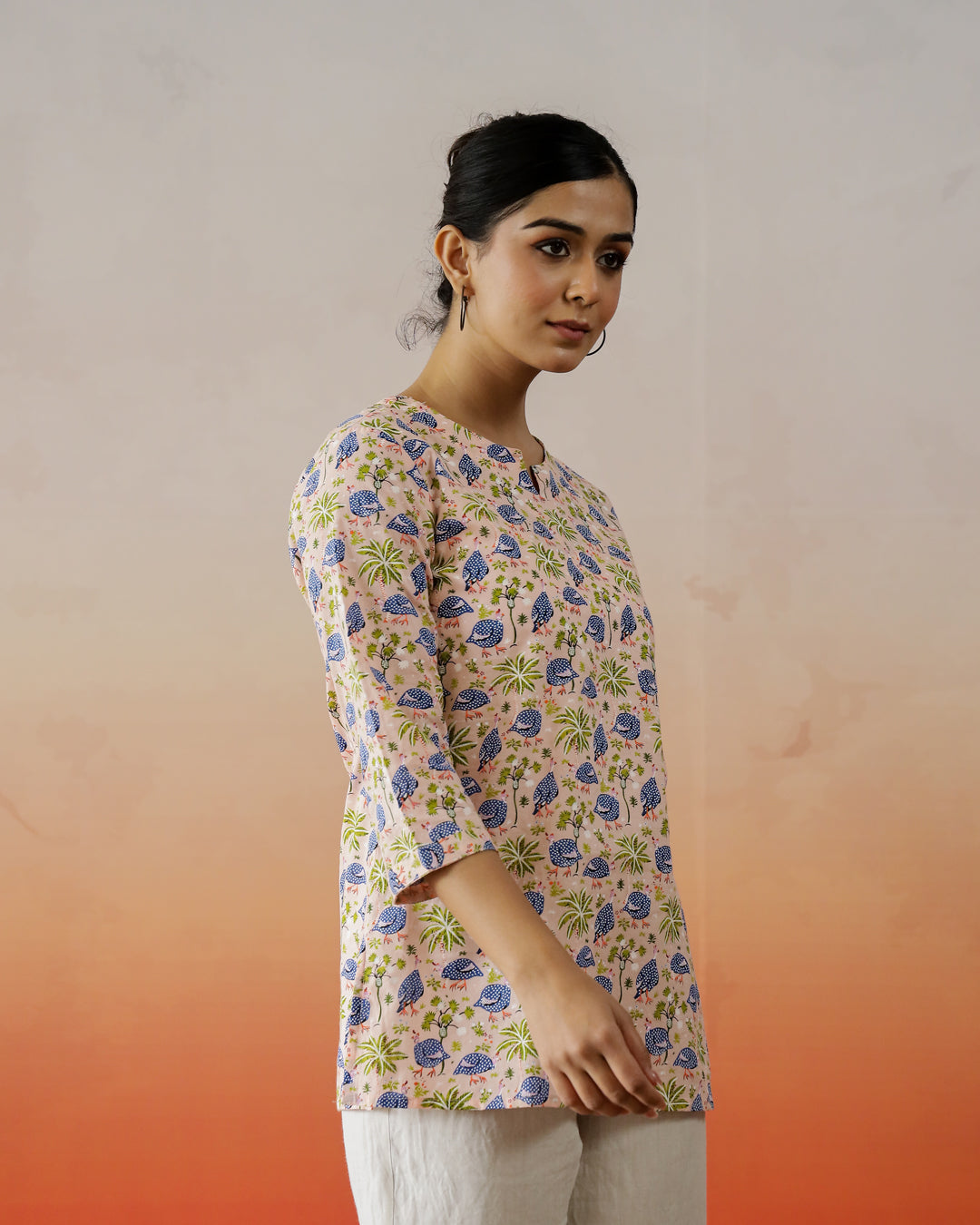 Floral Printed Cotton Top for Women