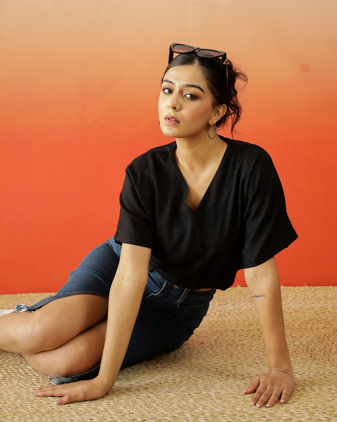 Black Crop Top for Women