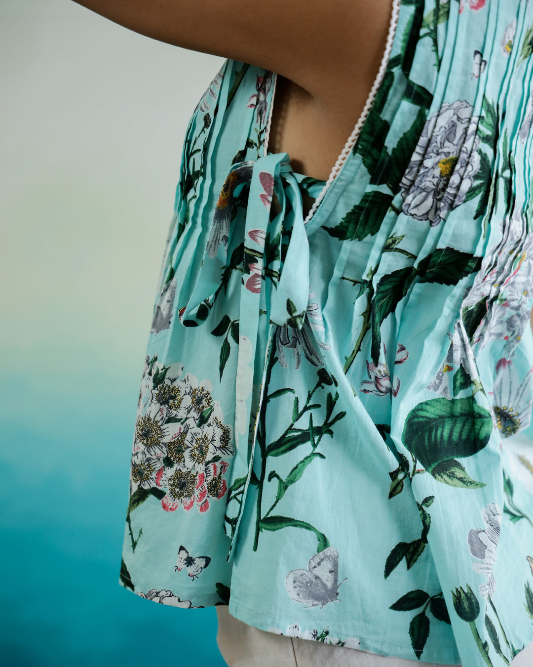 Cotton Printed Sleeveless Top for Women