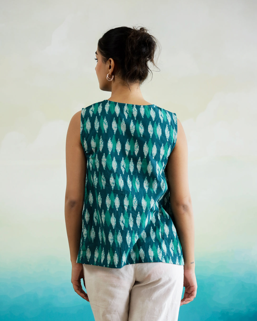 Printed Cotton Sleeveless Top