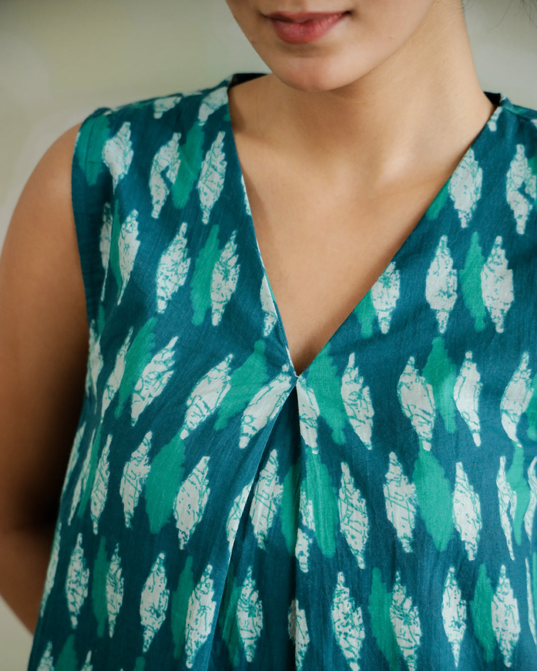 Printed Cotton Sleeveless Top