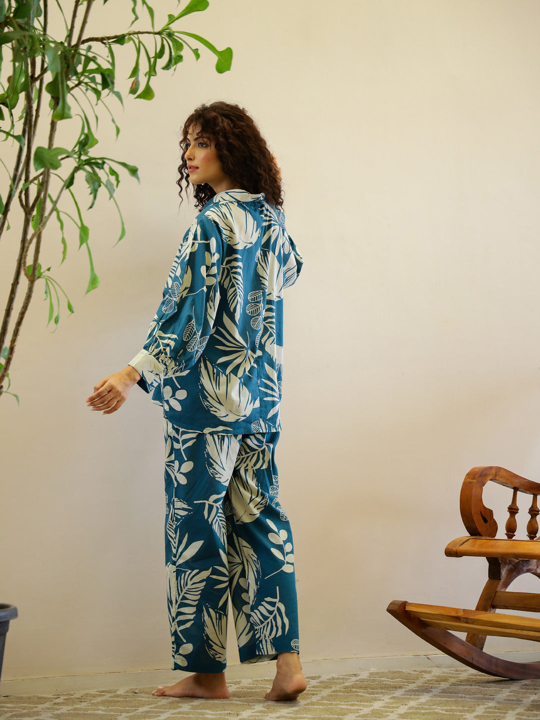 Flower Printed Night Suit Set for Women