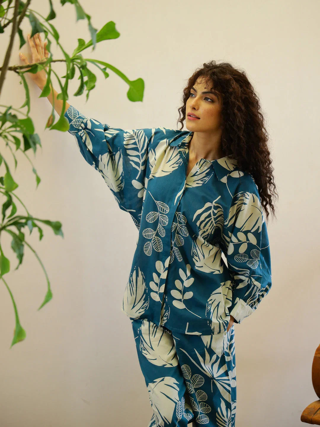 Flower Printed Night Suit Set for Women - SanskrutiHomes
