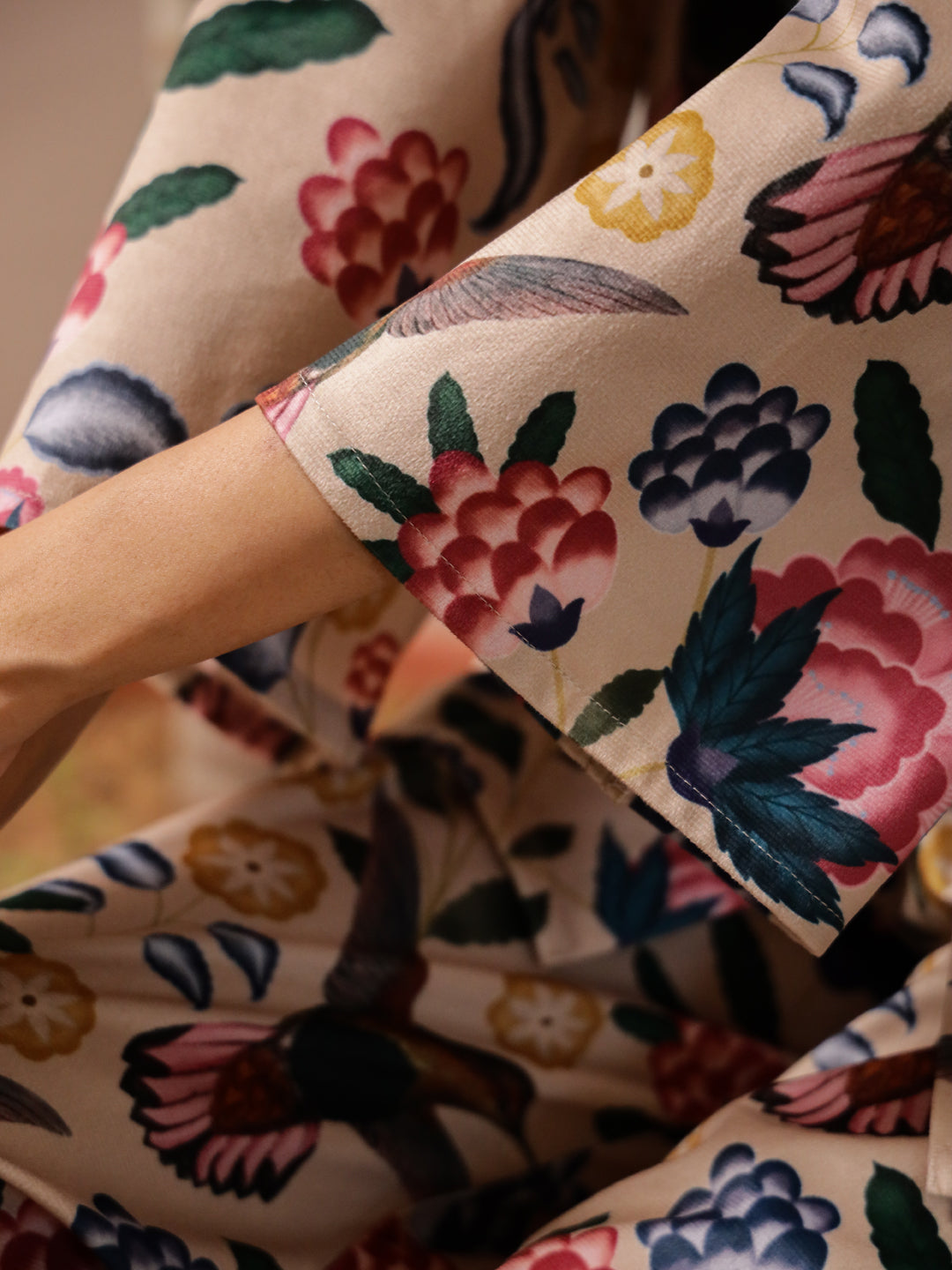 Multicolor Flower Printed velvet Coords