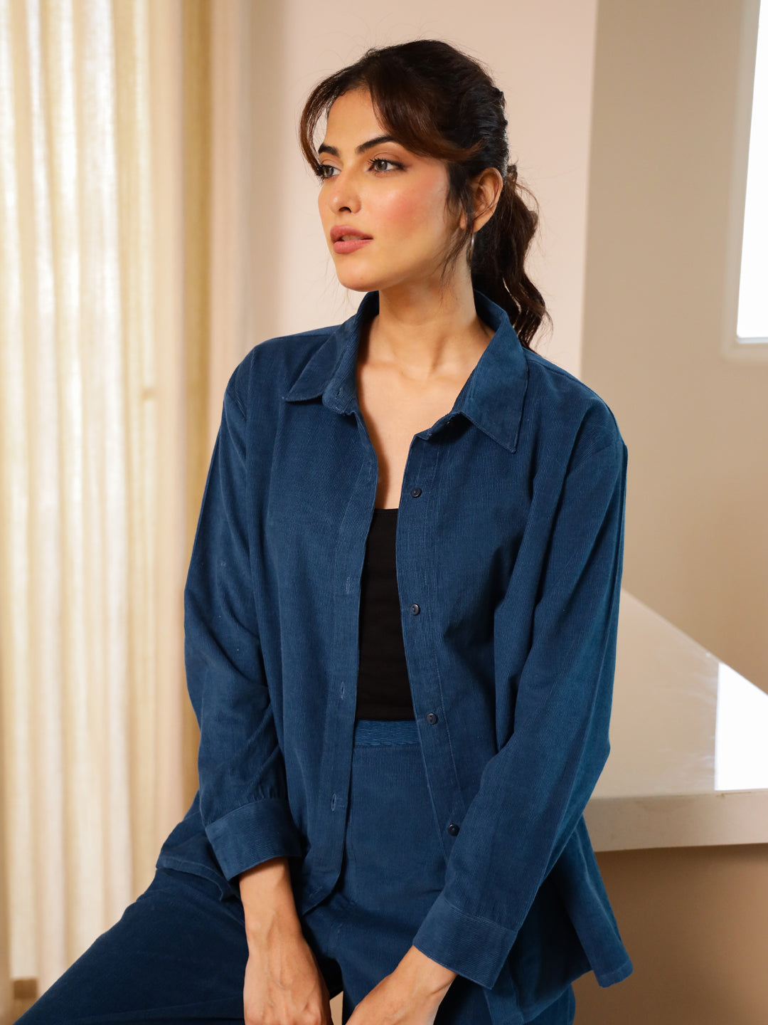 Blue CORDUROY Co-ord Set