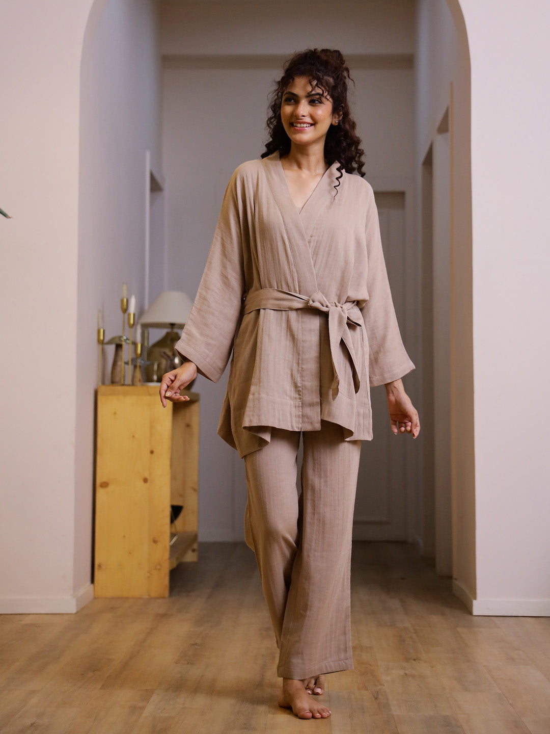 Set of 3 Cotton GAUZE Night Suit Set
