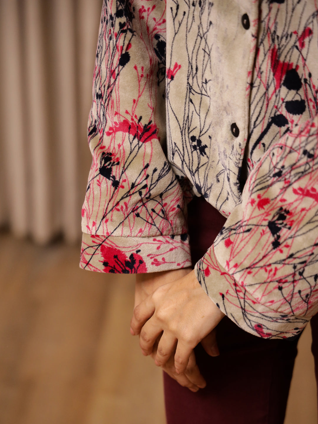 Multicolor Printed Velvet Jacket for Women - SanskrutiHomes