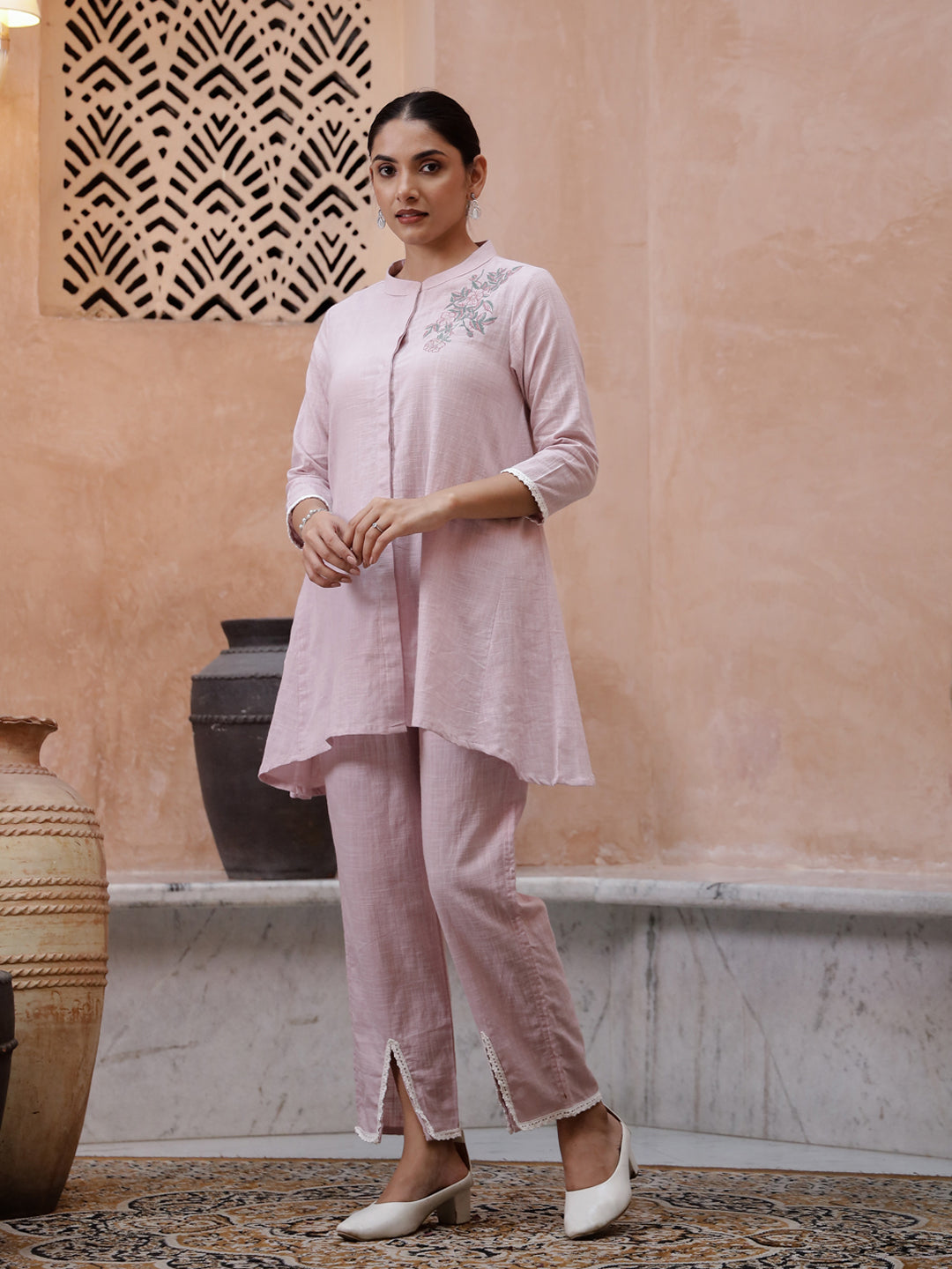 Floral embroidery Coord Set - SanskrutiHomes