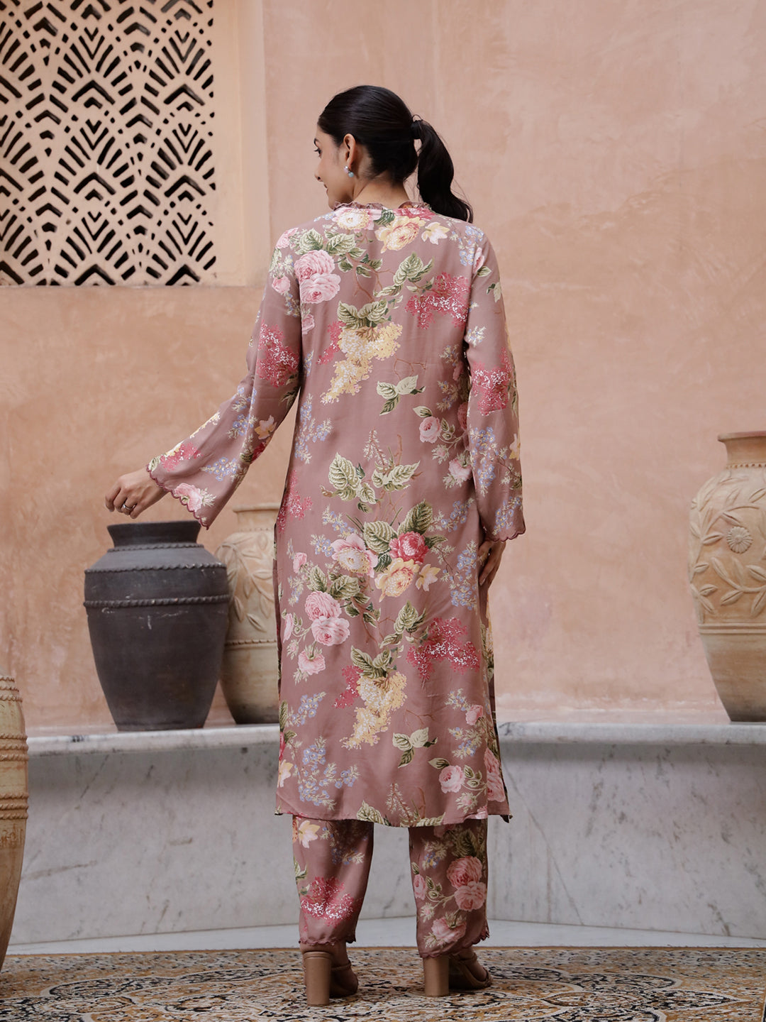 Floral Printed Kurta Set - SanskrutiHomes