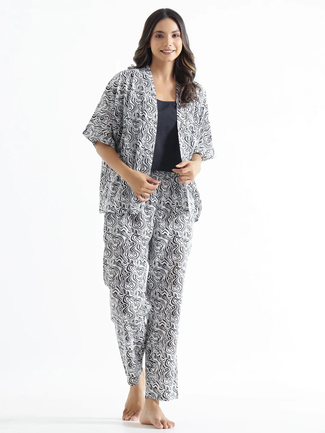 Zebra print Cotton Night SUIT - SanskrutiHomes