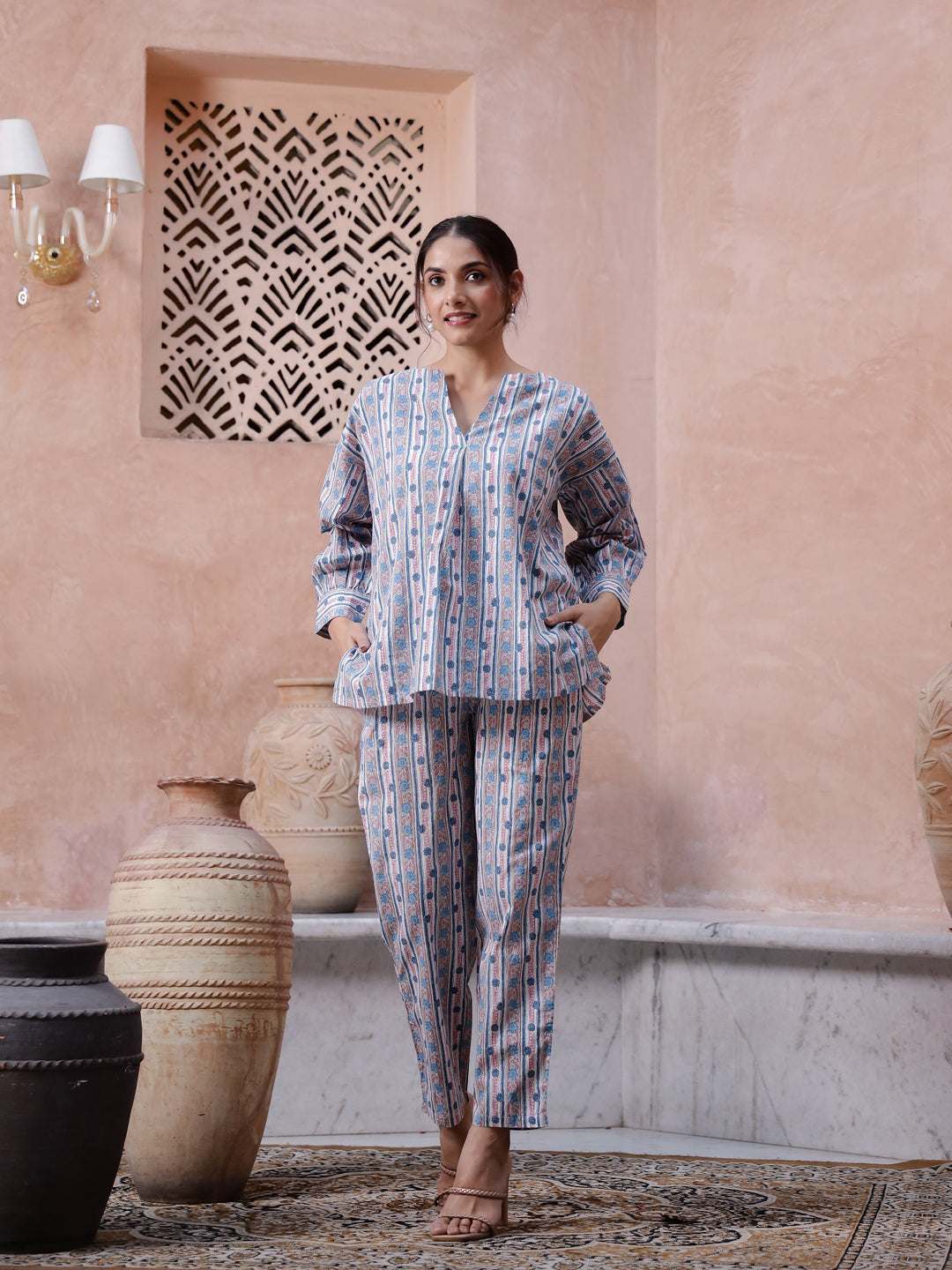 Floral Printed Cord Set