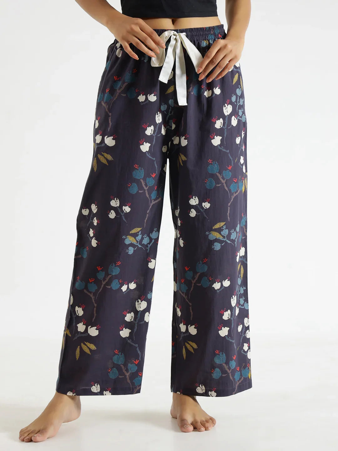 Indigo Blue Cotton Cambric Lounge Pant