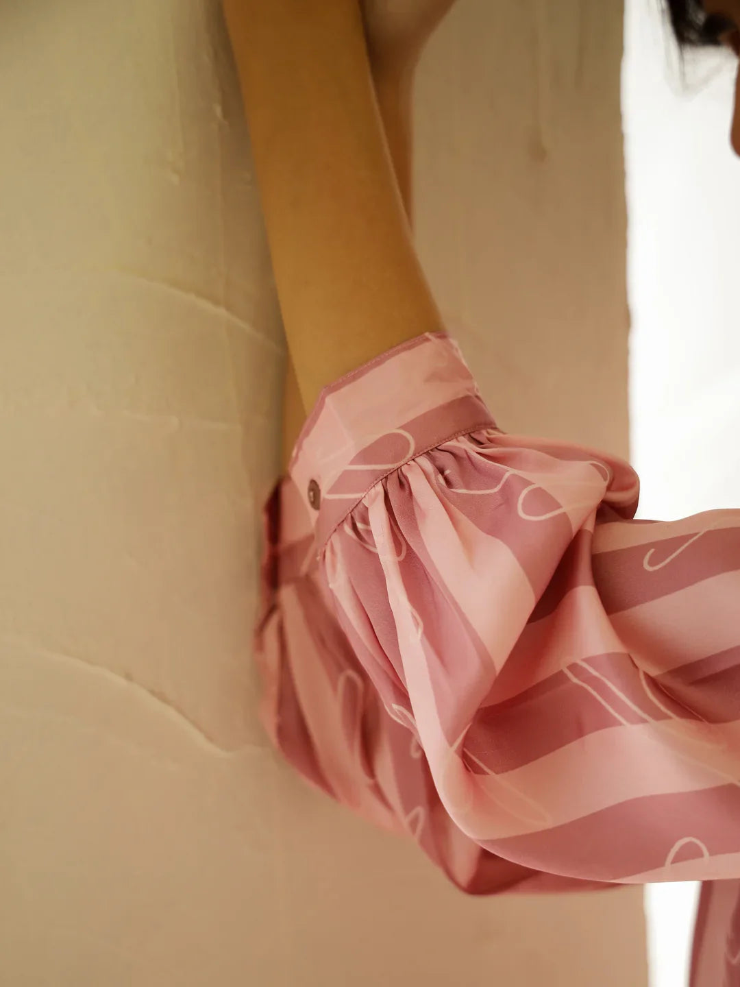 Pink Strips Printed Satin Night Suit Set - SanskrutiHomes