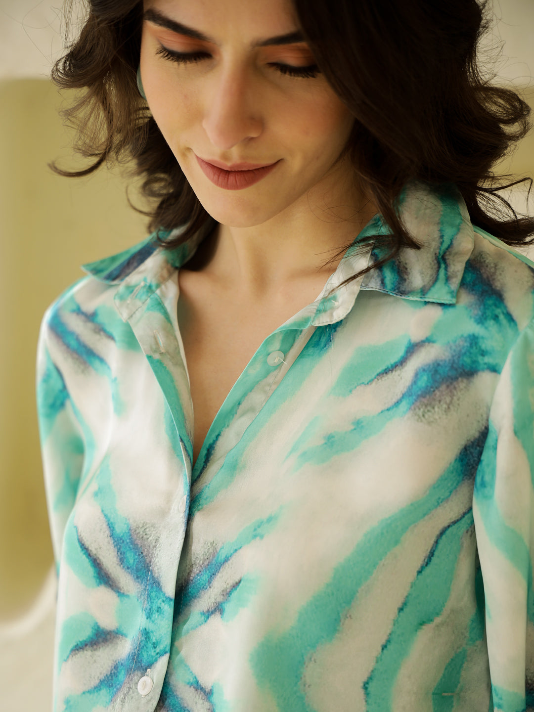 Satin Printed Full Sleeve Night Suit Set