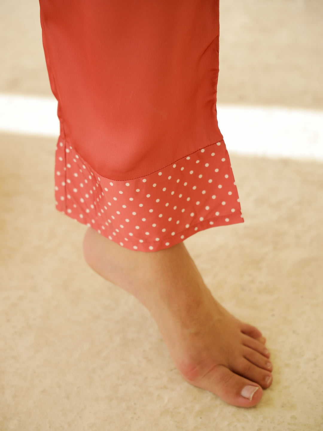 Rust Color Solid Print Satin Night Suit Set - SanskrutiHomes