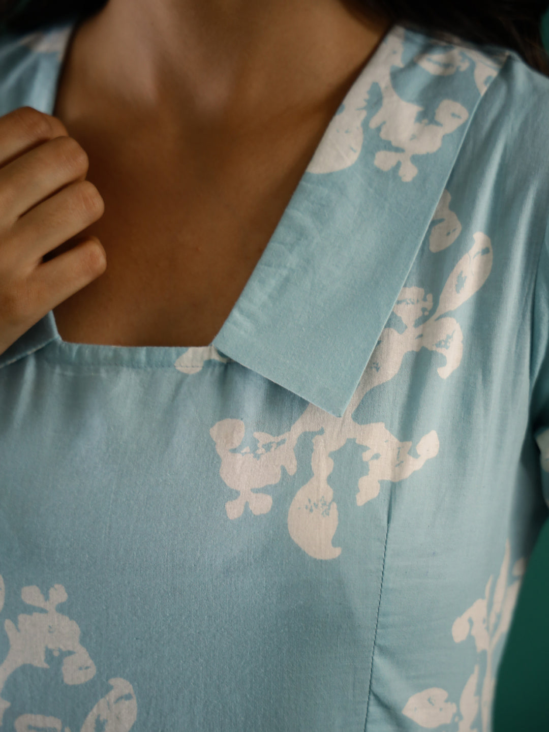 Women Blue Printed Ethnic Dress