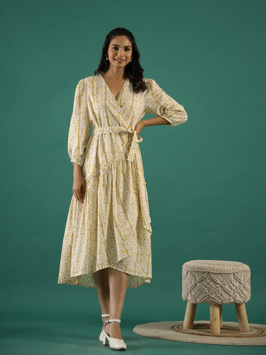 midi ethnic dress Buy Printed Cotton Midi Ethnic Dress Online @ Best Price