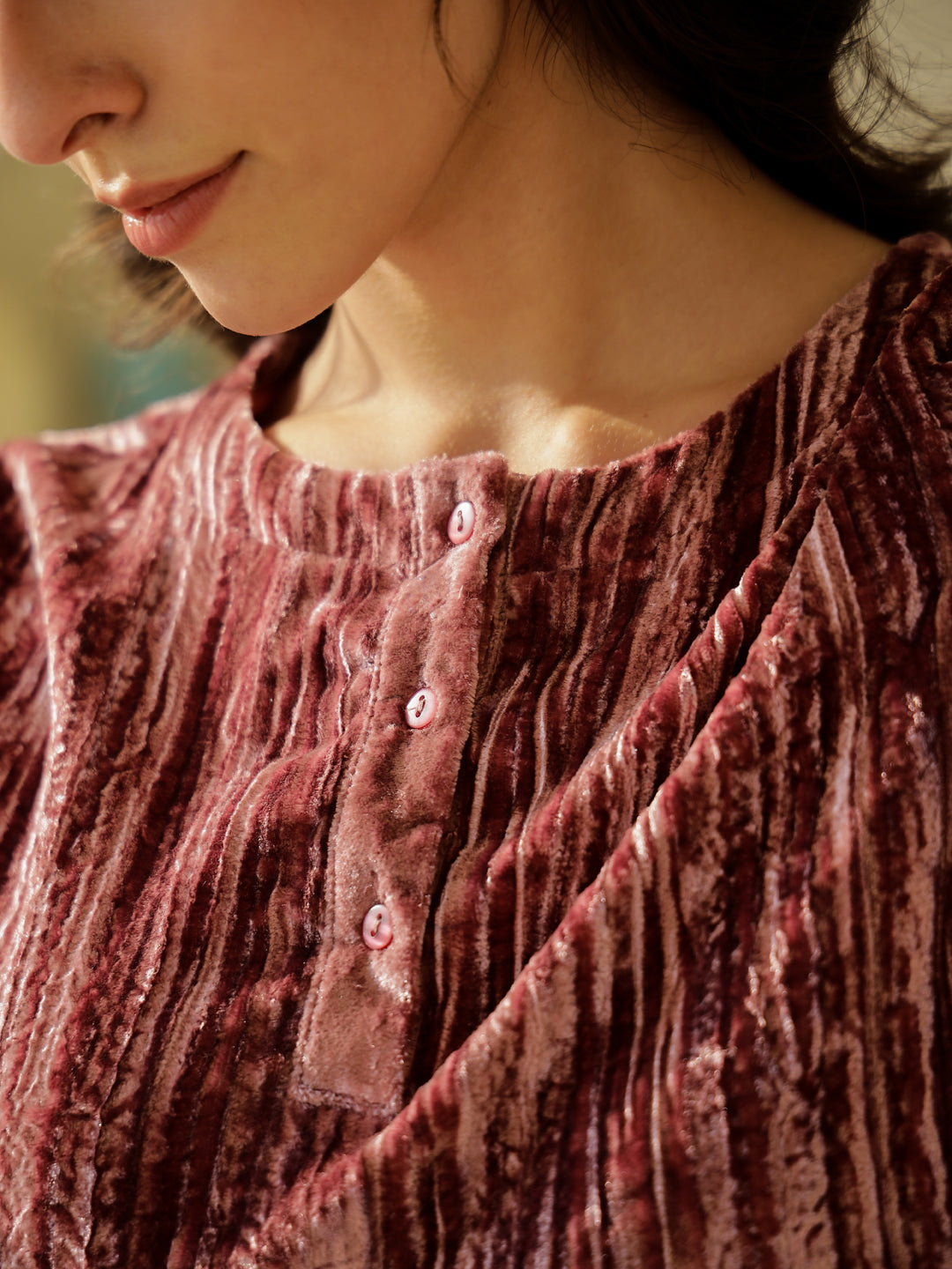 Pink Crush Velvet Night Suit for Women