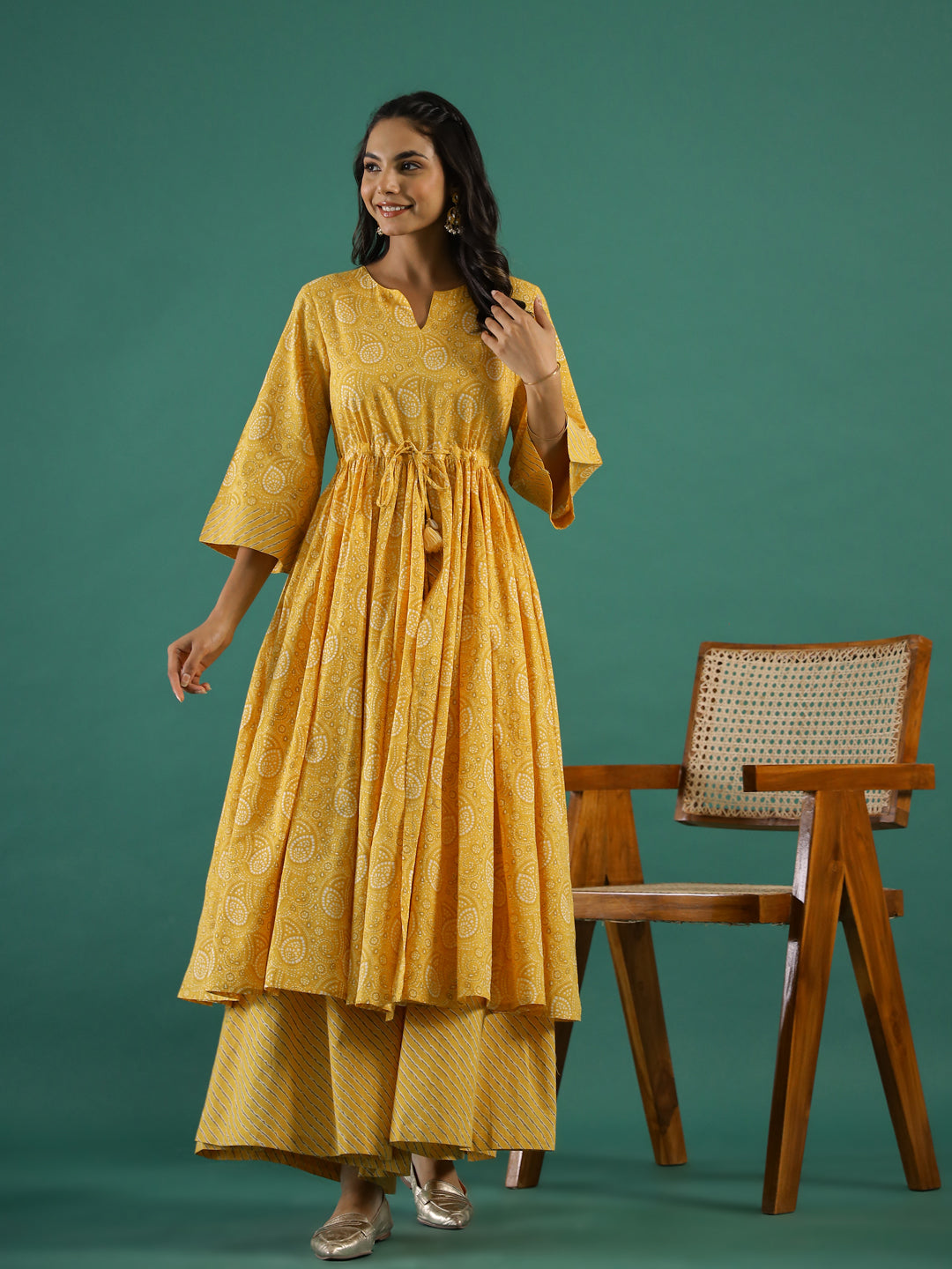 Ethnic Motifs Printed Cotton Kurta Set