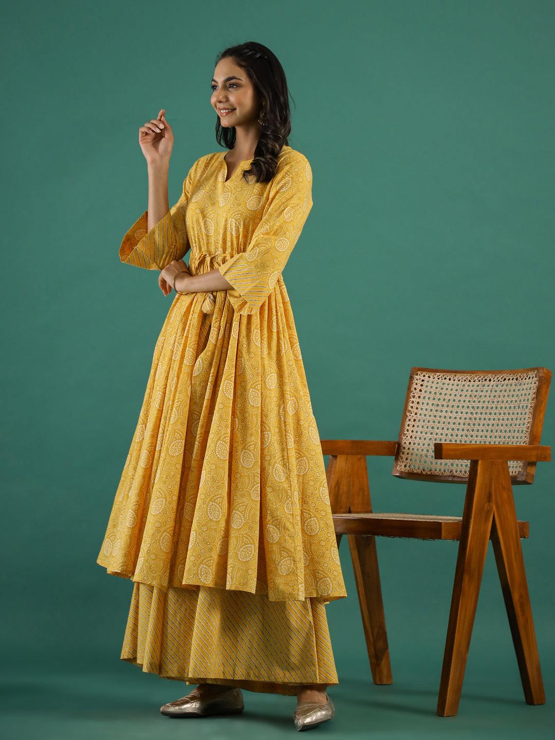 Ethnic Motifs Printed Cotton Kurta Set