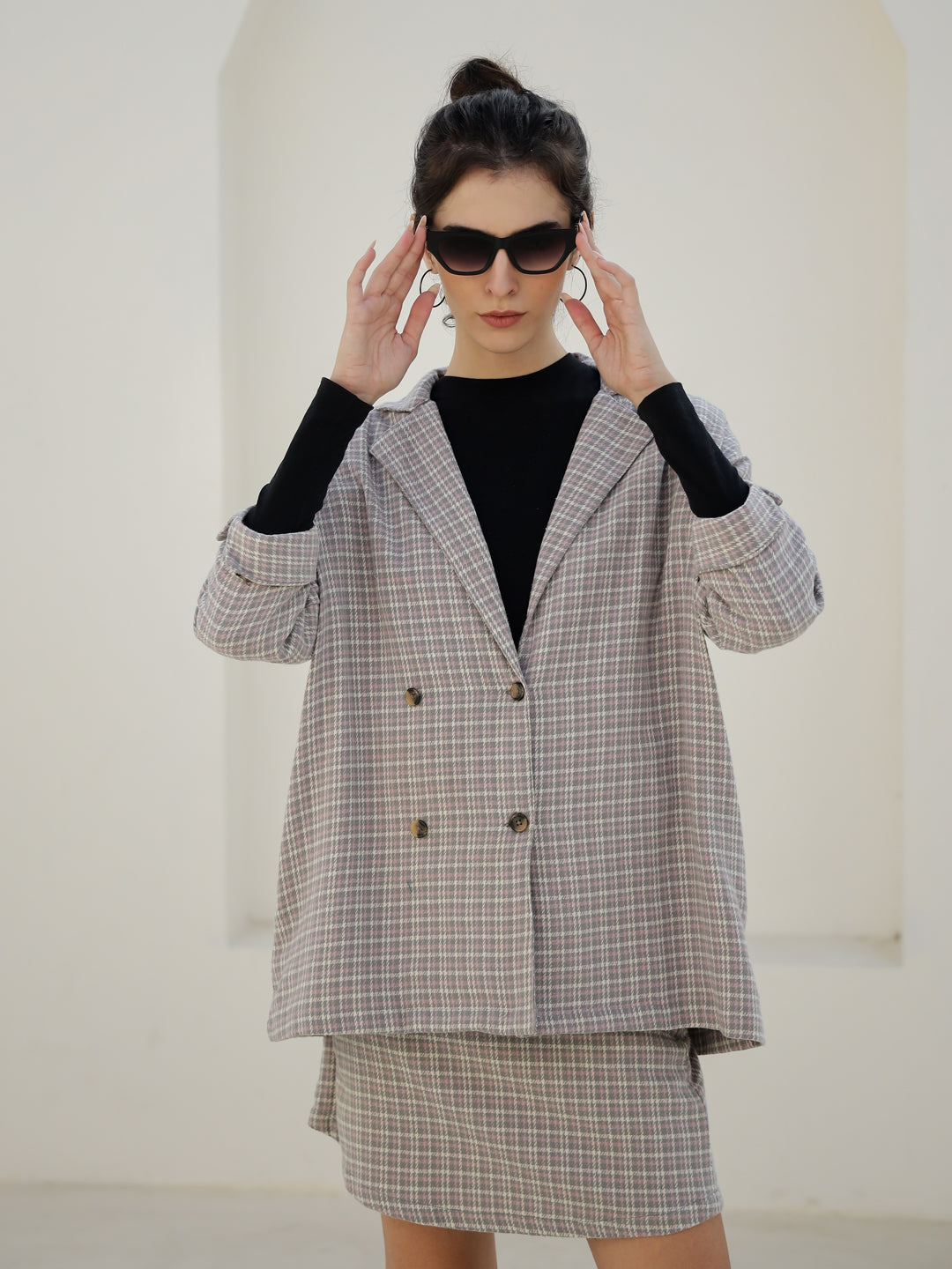 Grey Color Strips Printed Co-ords Set