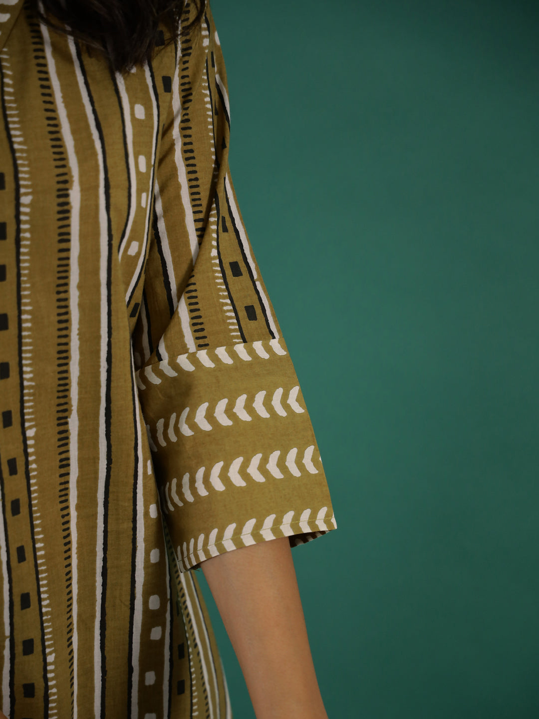 Mustard Printed Kurti Set