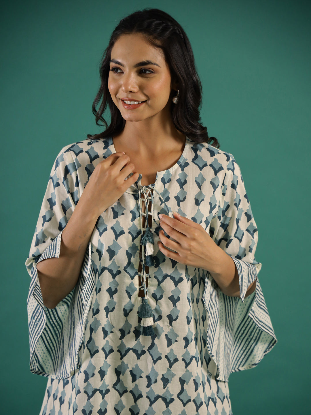 Ethnic Printed Cotton Dress For Women