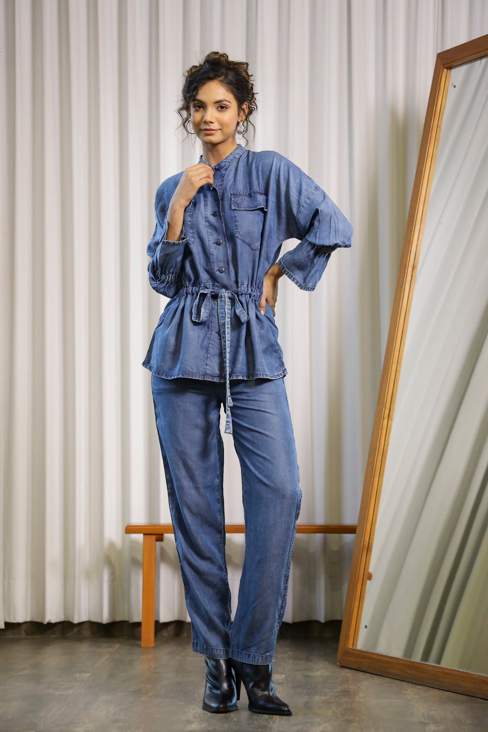 Dark Blue Denim Co-Ord Set