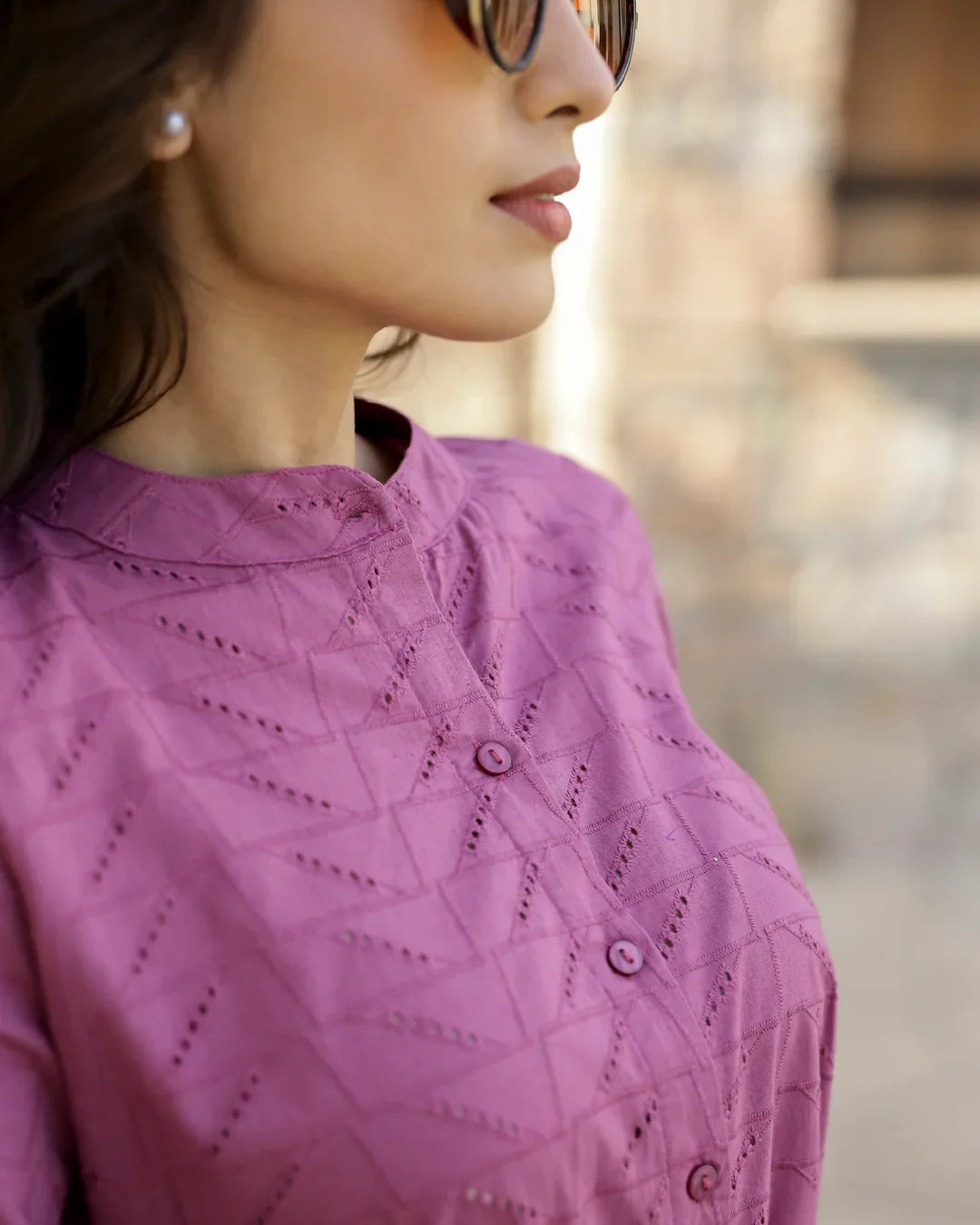 Self Design Pure Cotton Top & Trousers Co-Ord Set - SanskrutiHomes