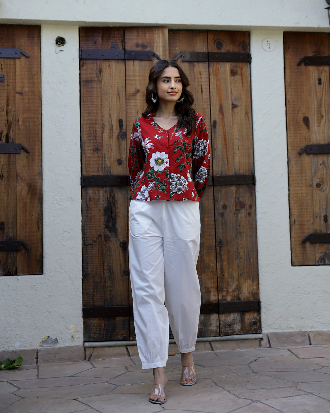 Maroon Pure Cotton co-ord set